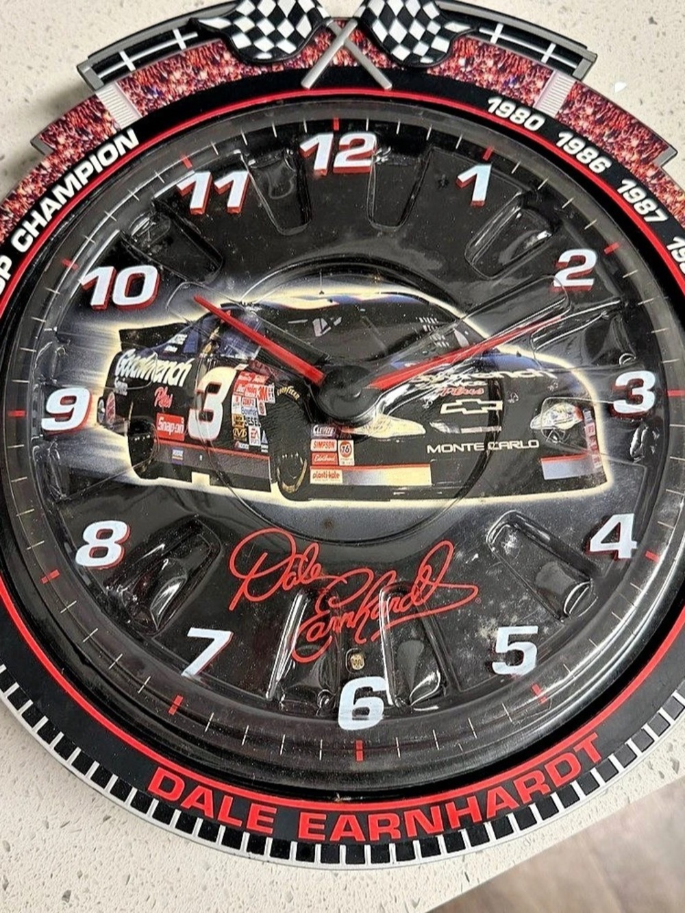 The Bradford Exchange Dale Earnhardt Winston Cup Champion wall clock NASCAR Wall